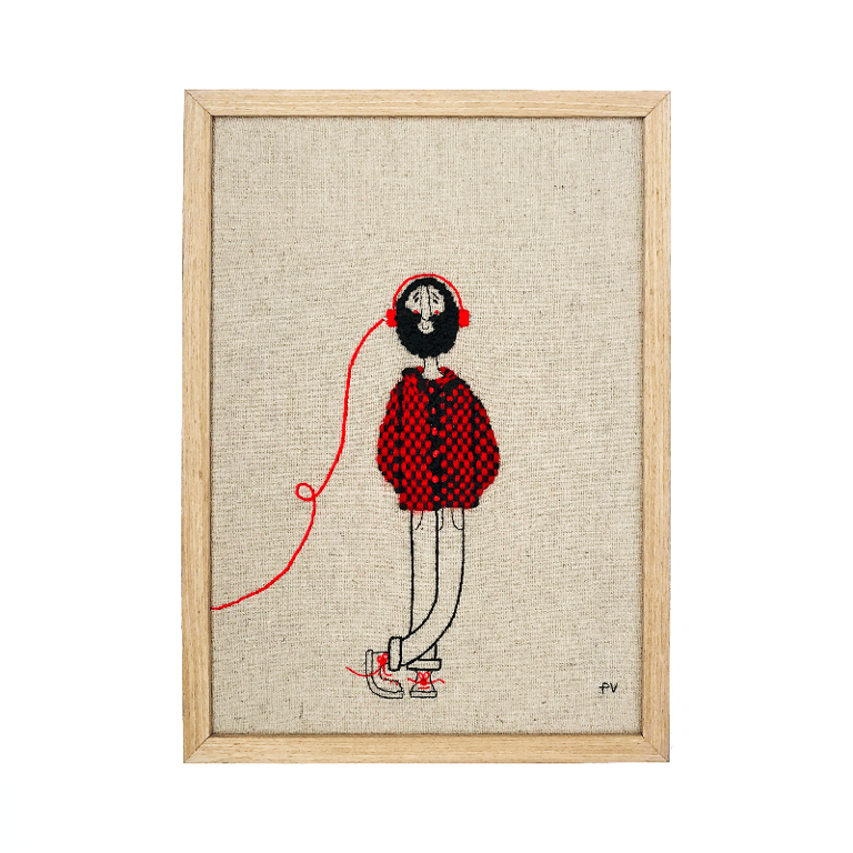 Skovmandstern – broderi 21 x 30 cm 