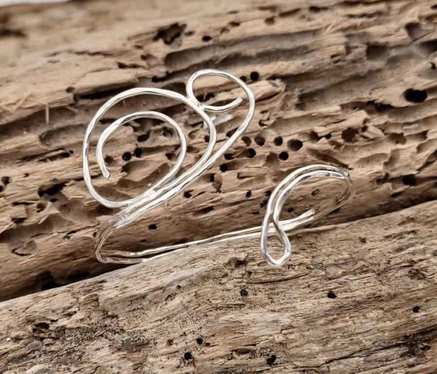 Unika spiral sølv armring. billede 2