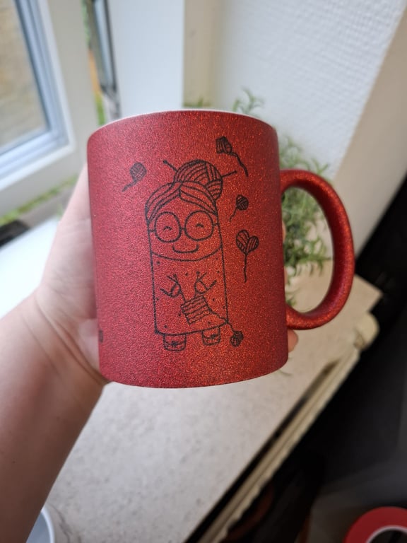 Krus: Strikkedamerne Rød Glimmer (3)