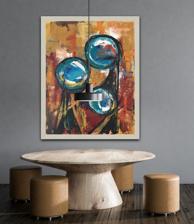#1107 Unik Kunstmaleri Olie 80 X 100 cm billede 4
