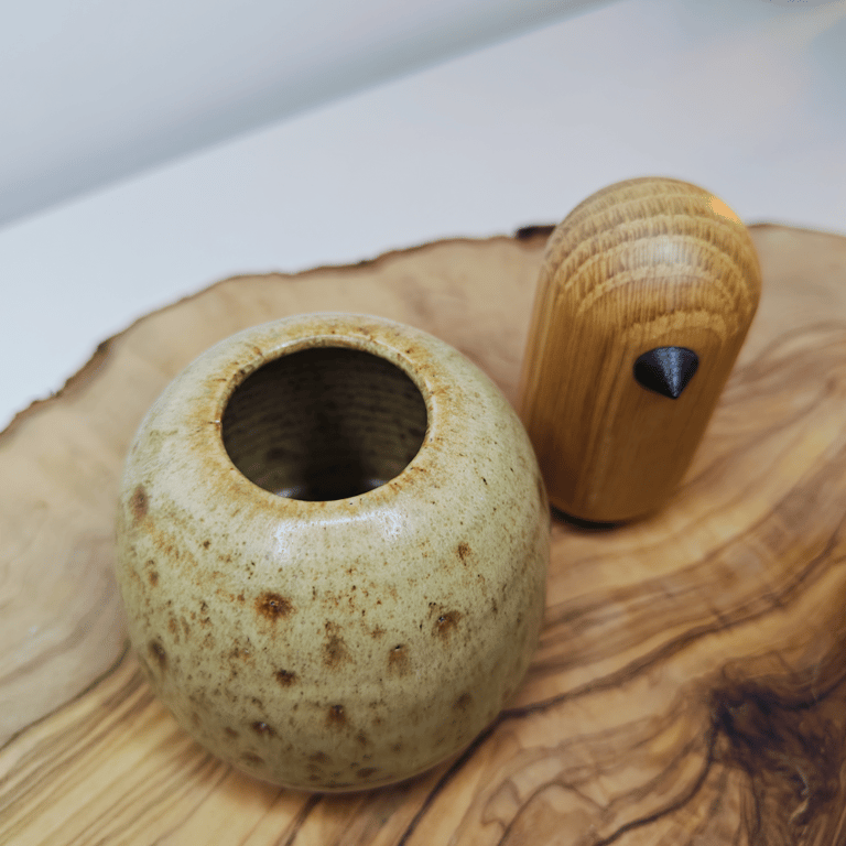 Gulbrun minivase billede 2
