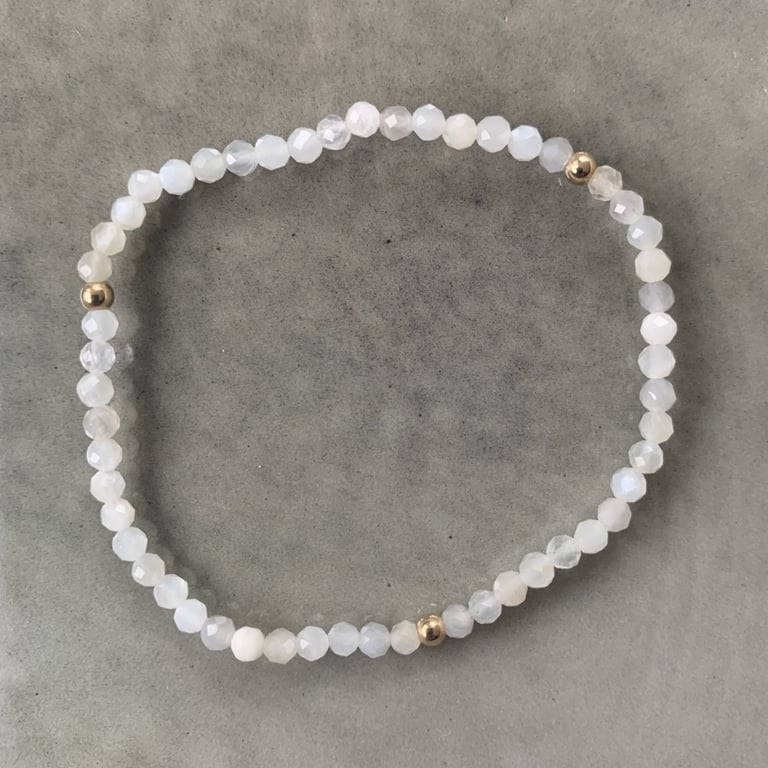 Grå månesten armbånd 3mm