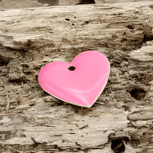 Emalje hjerte - stort pink. – produktbillede