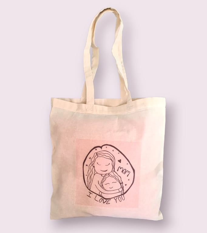 Mulepose: mom i love you Natur Rosa billede 2