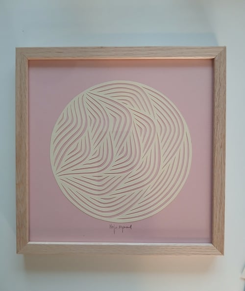 20x20cm papercut, indrammet 