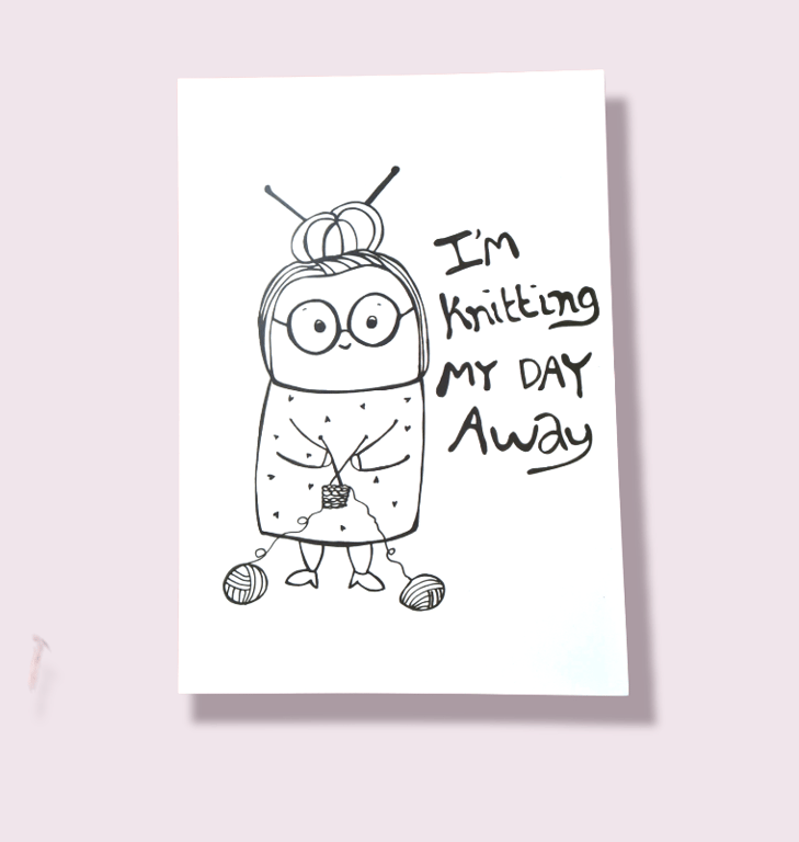 Kort: im knitting my day away (2)