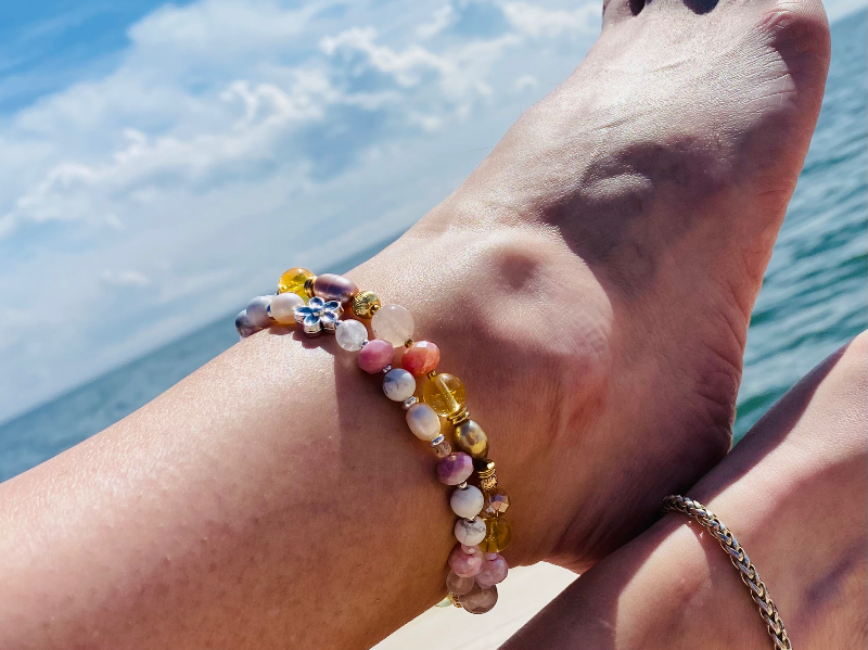 Bjergkrystal og Howlit ankelkæde billede 4