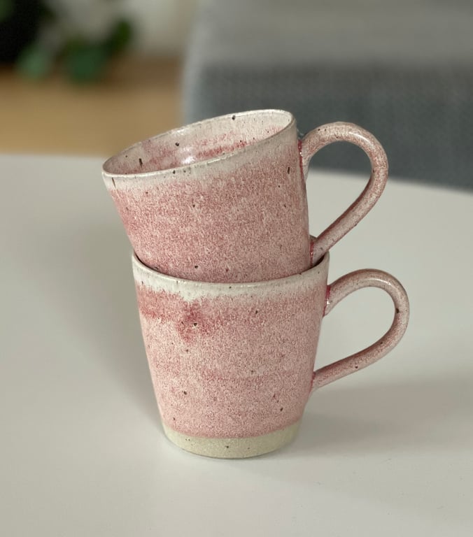 Krus m/hank, Rødmeleret