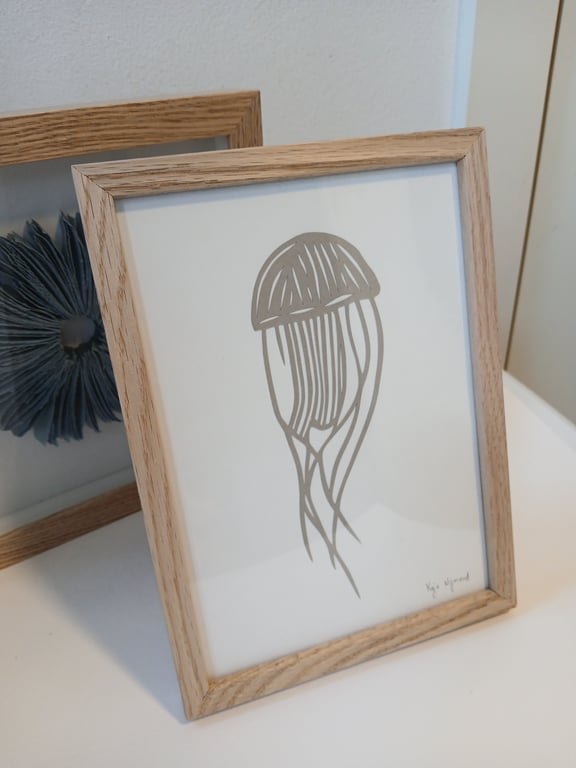 A5 gople nr 98, beigegrå, indrammet  (3)