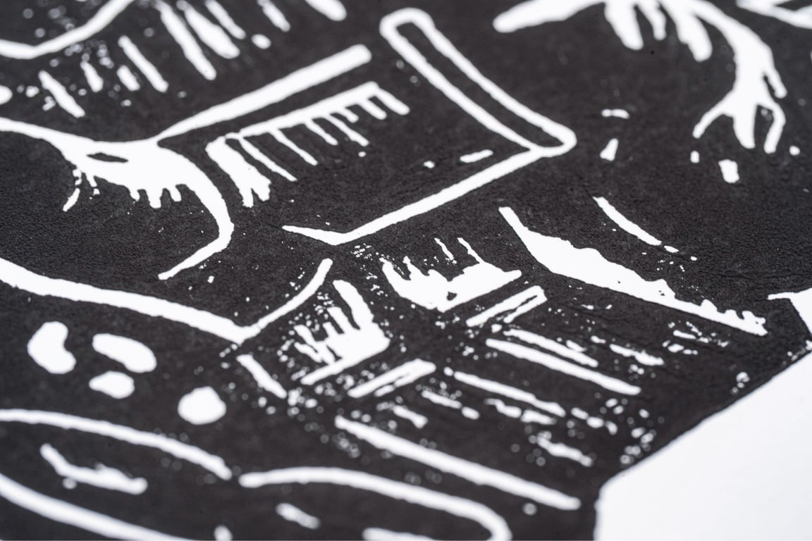 Vi planter fred -linoleumstryk billede 3