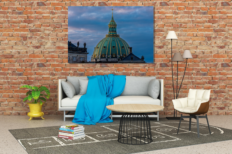 Kuplen på Marmorkirken i København en smuk dag  billede 2