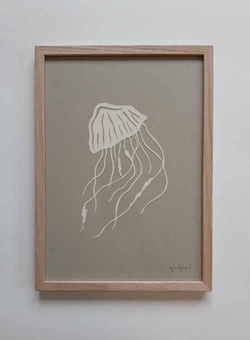 A4 - gople nr 77 - beigegrå, indrammet