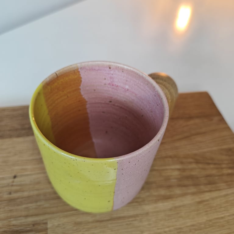 Lyserød/gul potte billede 3