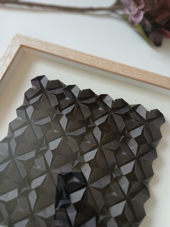 30x30cm foldet værk, Brun, indrammet  billede 2