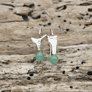 Unika ørekroge med aventurin. – produktbillede