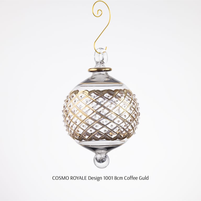 JULEKUGLE DESIGN 1001 COFFEE MED GULD