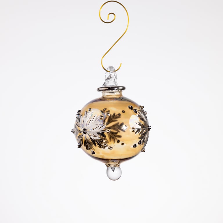 JULEKUGLE DESIGN 1007 DIJON MED HVIDGULD