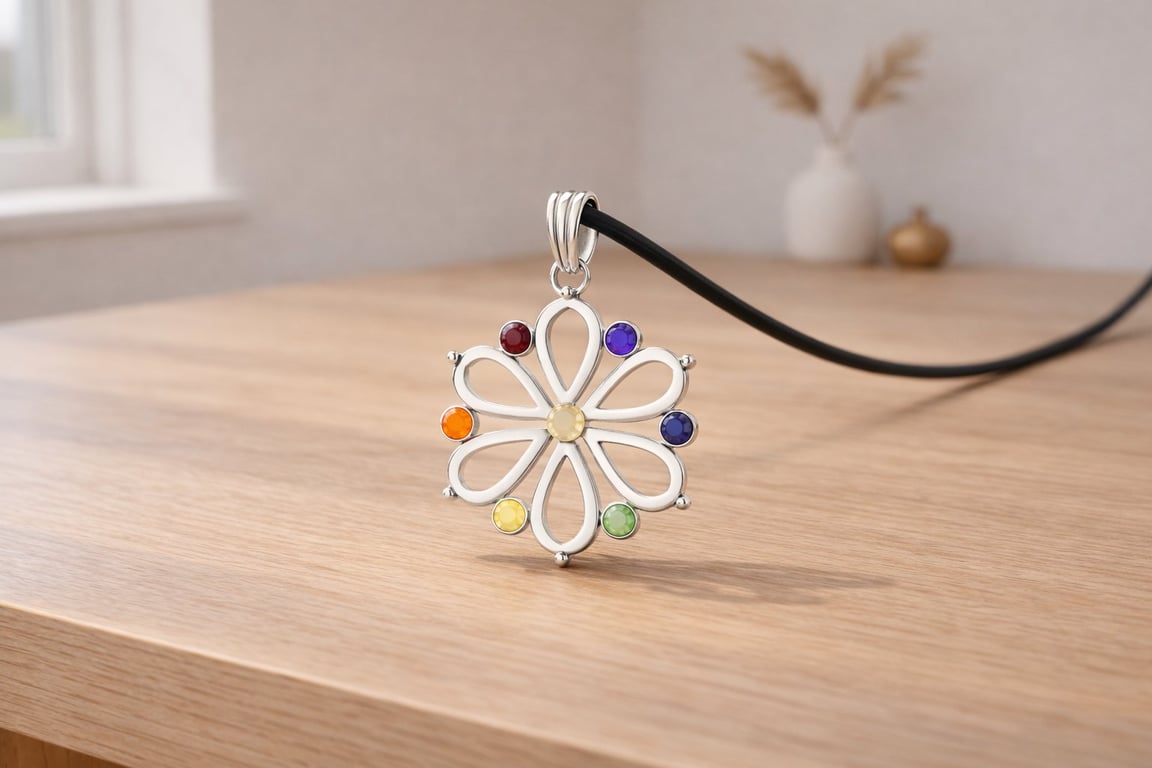 Chakra Blomster Vedhæng – Sølvbelagt (2)