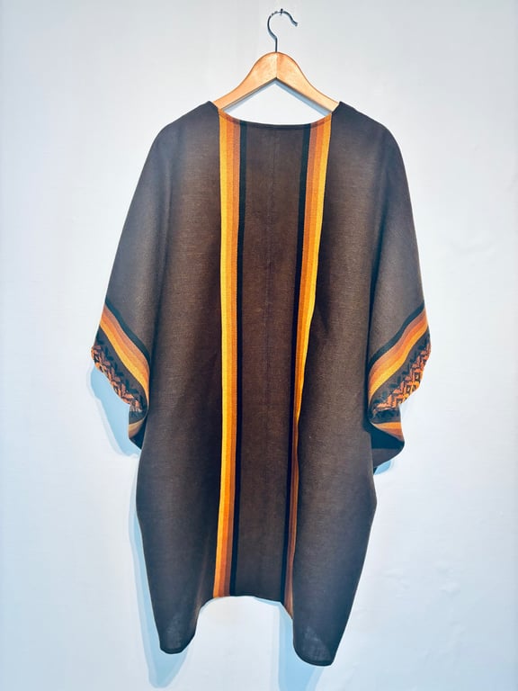 Sjalscardigan i brun billede 2