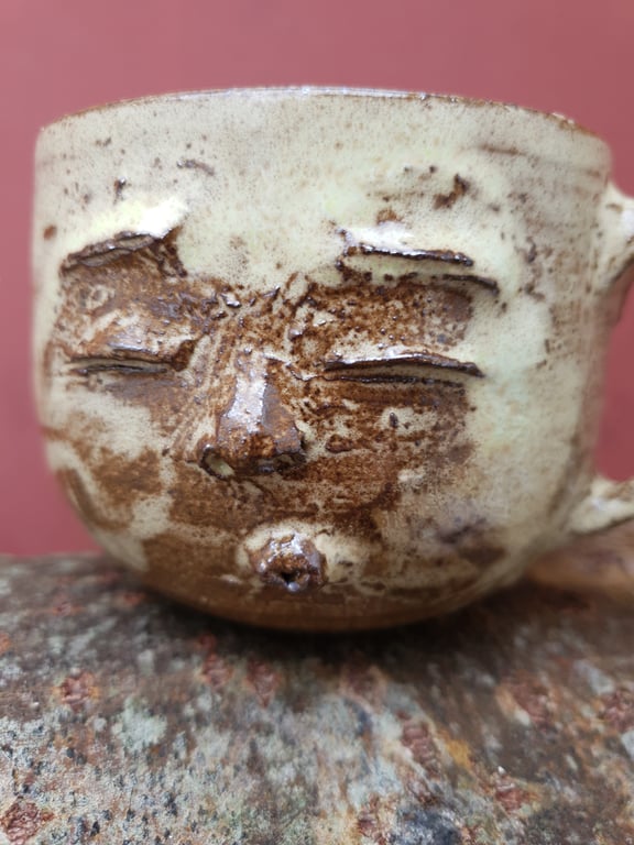 Kyssende ansigtskop med hank  billede 2