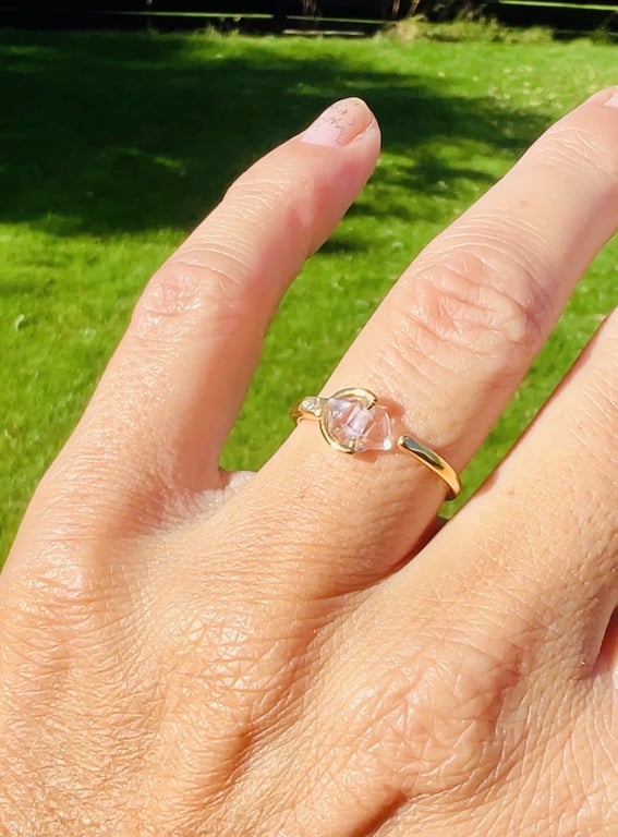 Beyou ring med en Herkimer diamant nr.3 billede 3
