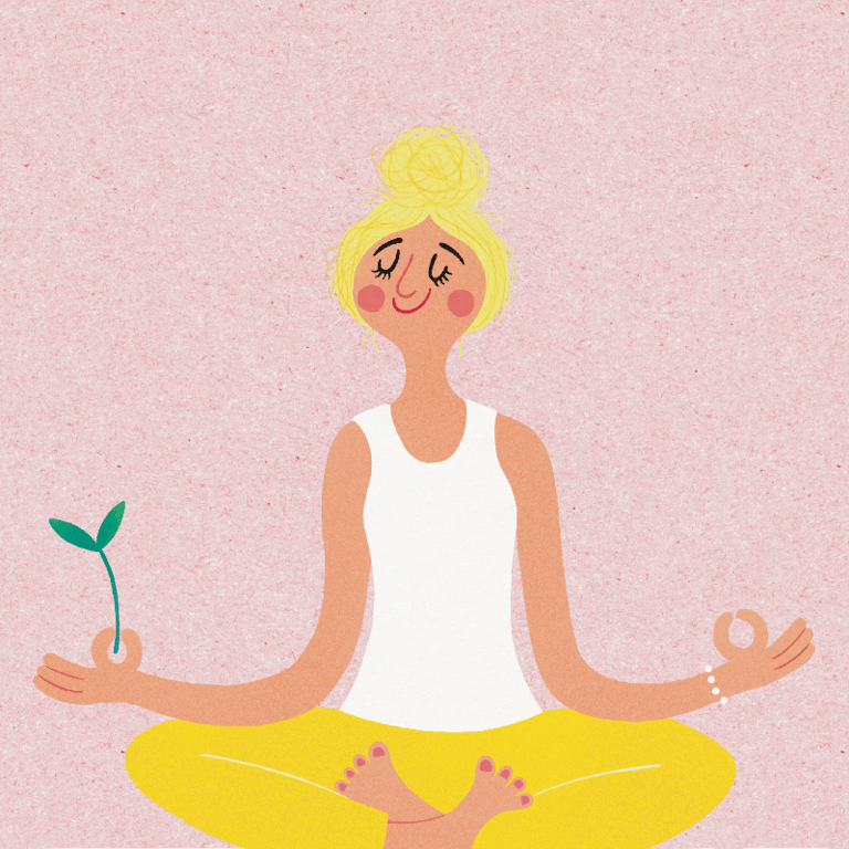 Planteyoga – gul – plakat billede 4