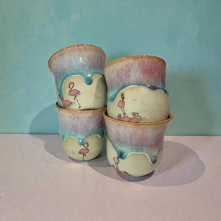 Mini Flamingo Drip Cups billede 2