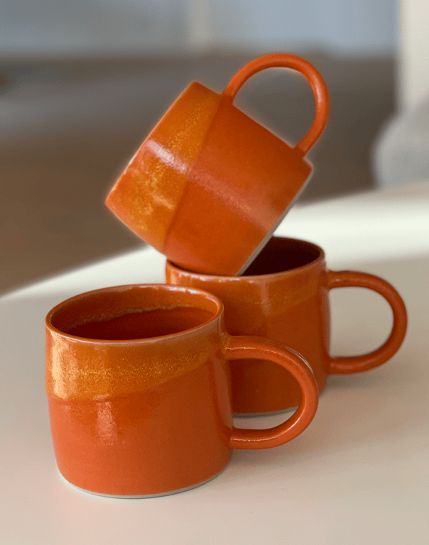 Håndlavet keramik krus, orange