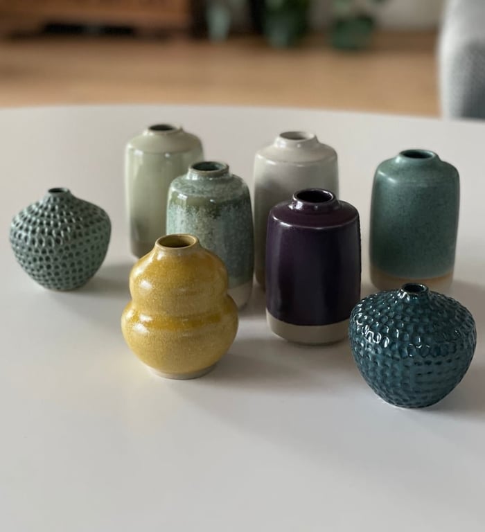 Vase, matgrøn - 10 cm billede 2