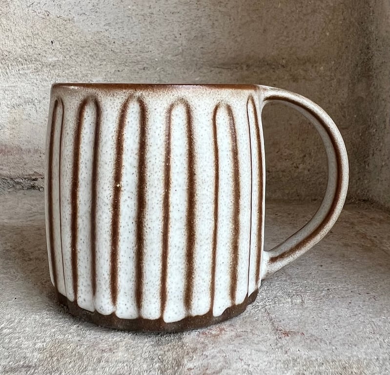 Rillet espressokop - hvid