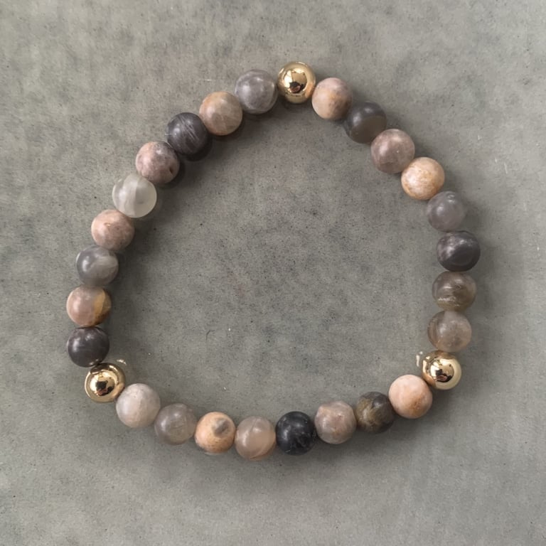 Sort solsten armbånd 6mm