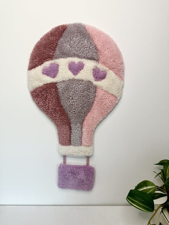 Tuftet luftballon - Håndlavet vægkunst i 100% uld. billede 3