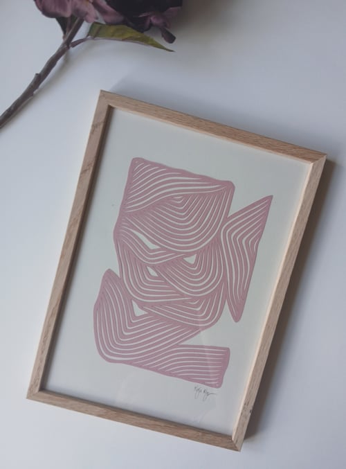 A4, papercut, gammelrosa, Indrammet 