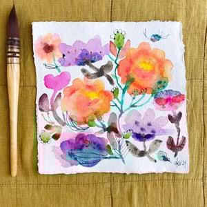 Orange lilla blomsterhav – produktbillede