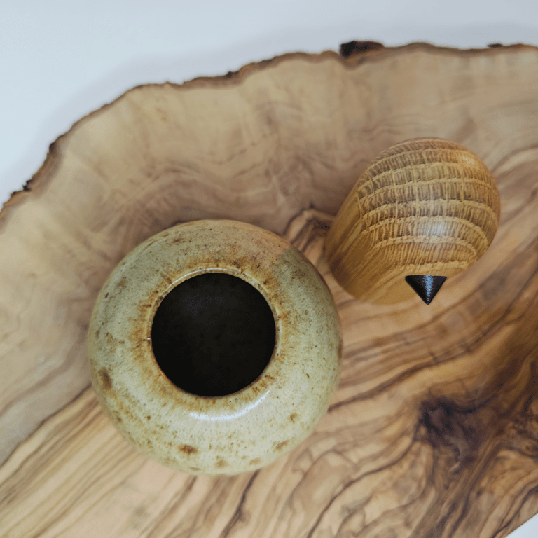 Gulbrun minivase billede 3