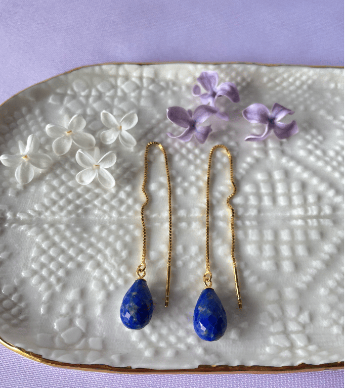 ØREKÆDE LAPIS LAZULI billede 2