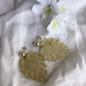 Big glitter leaf guld – produktbillede