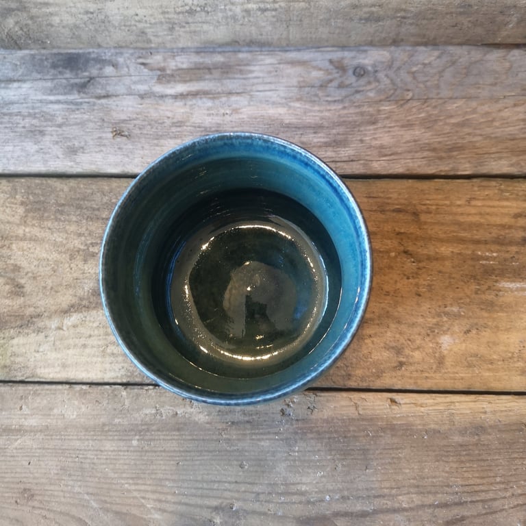 Bølge kop blå/grå glasur billede 5