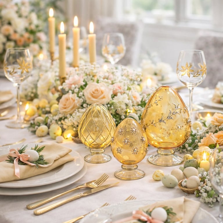 PÅSKEÆG PÅ FOD - LUMIÈRE EASTER - AMBER HVIDGULD billede 2