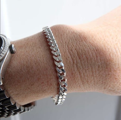 Bracelet cuban link chain silver (3)