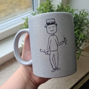 Krus: student 2025 (kort hår) sølv Glimmer – produktbillede