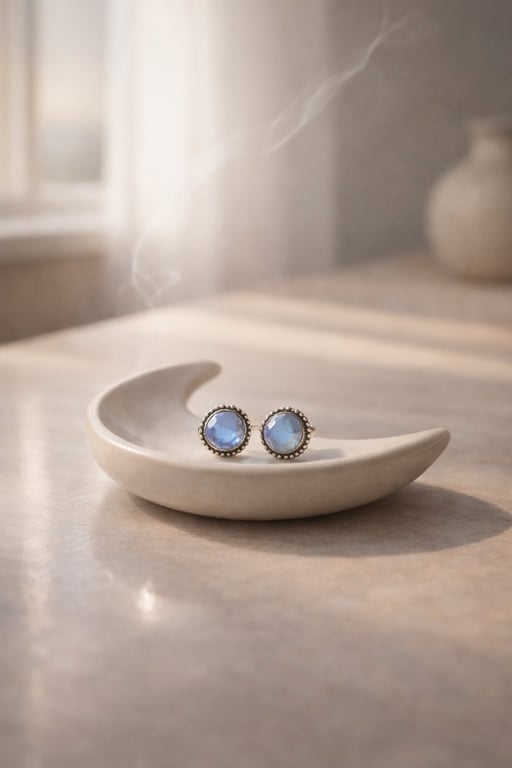 Mini Øreringe med månesten