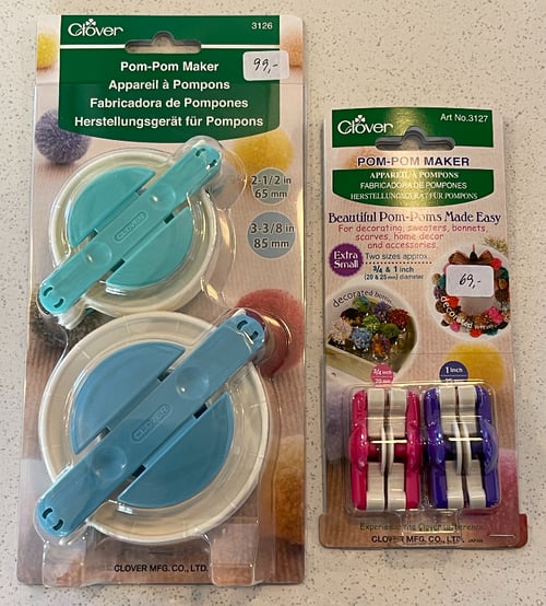 Tilbehør: Pop-Pom maker fra Clover - 2 stk, 2 størrelser