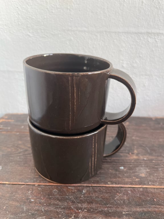 Kop med hank, mørk chokolade billede 2