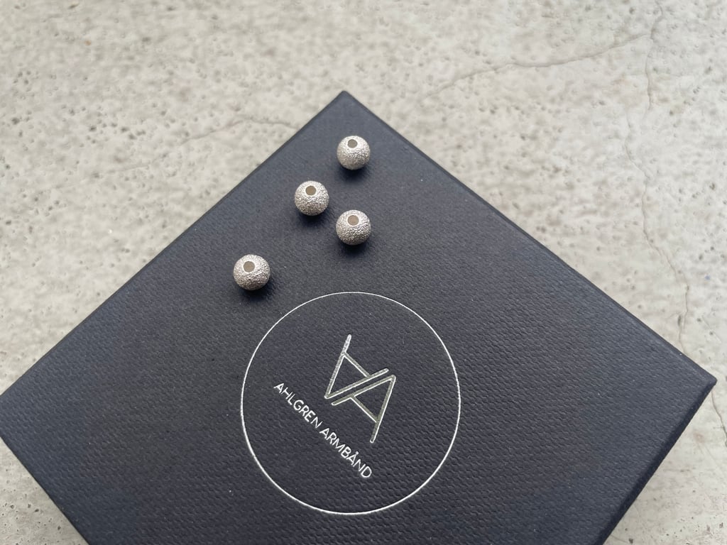 Børstet perle 6 mm - 925 Sterling sølv