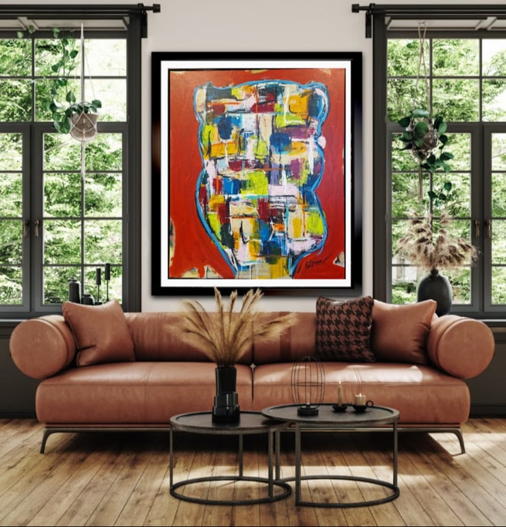 #1124 Unik kunstmaleri 100X120 cm SOLD billede 5