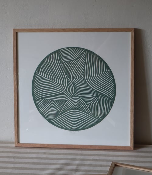 40x40cm papercut, salvie, Indrammet