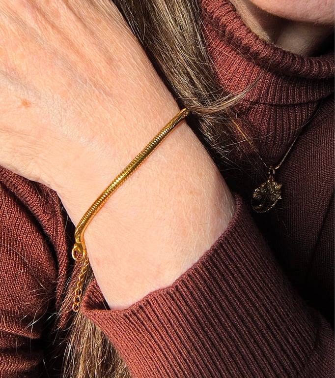 Hannah slangearmbånd / Kirurgisk stål / forgyldt