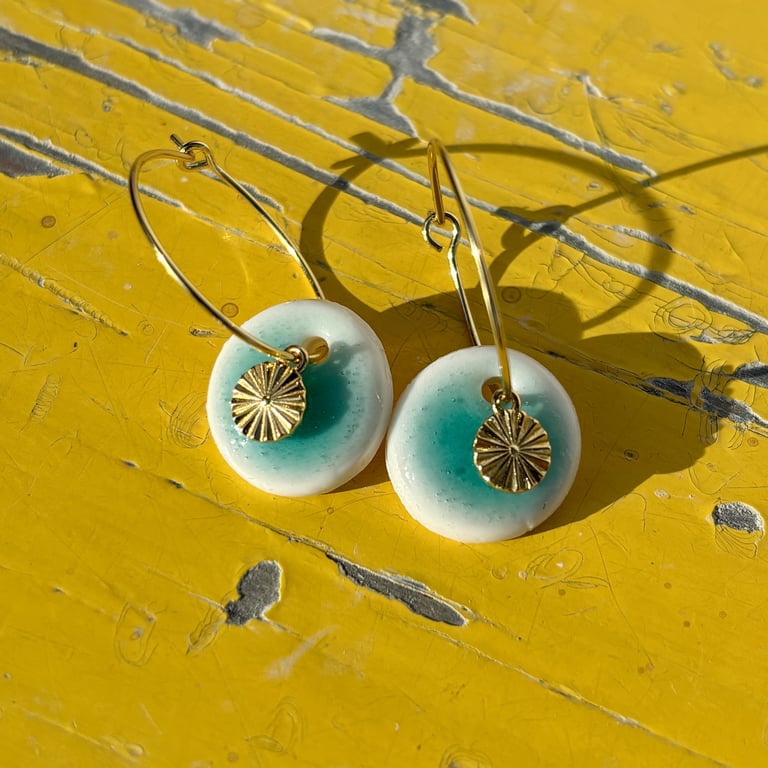 Øreringe turkis/forgyldt