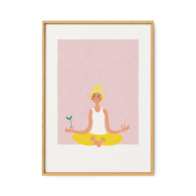 Planteyoga – gul – plakat billede 2